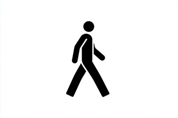 Simple walking person icon on white background