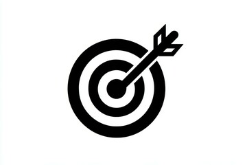 Black arrow hitting bullseye on target icon
