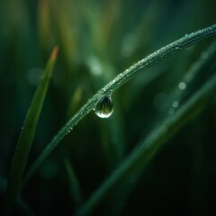 Obraz premium A Dewdrop On Grass Is Natures Tiny Jewel