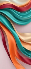 Abstract background of flowing ribbons