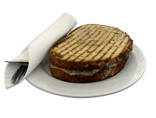  Whole Wheat Sandwich isolate on white background, slice of bread