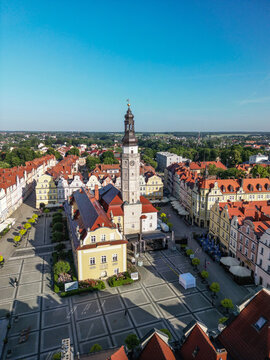 City of Bolesławiec in Lower Silesia, Poland, on the B&oacute;br River