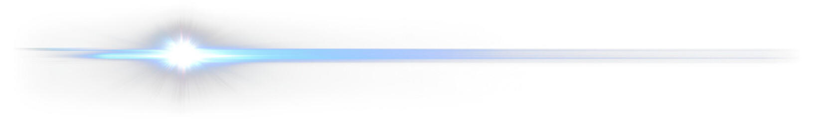 Obraz premium Bright blue light streak across Transparent background.