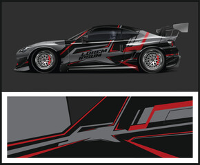 Obraz premium Race Car Design Grey Black Red Abstract Livery