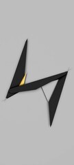 Abstract geometric background with intersecting black and gold lines, layered paper cut effect