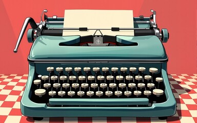 Old typewriter in pop art style. High quality
