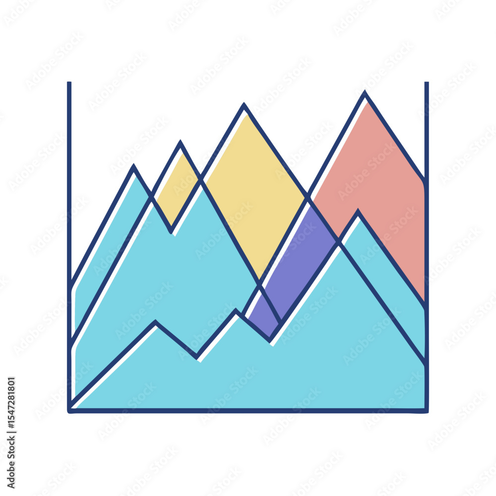 Poster abstract multilayered chart visualizing dynamic data trends in the information space