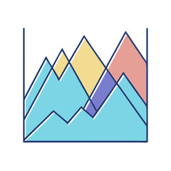 Abstract multilayered chart visualizing dynamic data trends in the information space