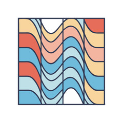 Abstract wavy color blocks and shapes forming an interesting creative design