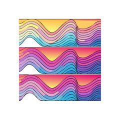 Abstract Wave Pattern with Gradient Colors in Three Rows, Creative Illustration