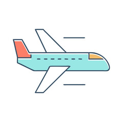 Stylized airplane illustration representing air travel and transportation services visually