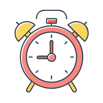 A cute simple drawing of an alarm clock set to nine o'clock