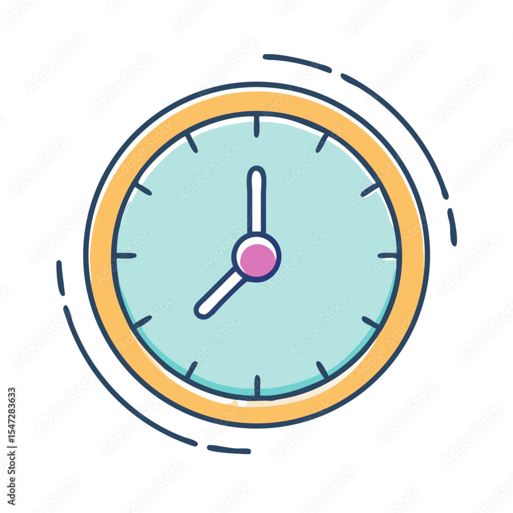 Poster stylized clock illustration in vector format, representing time and punctuality