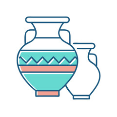 Elegant depiction of classical Greek pottery, a beautiful ancient art form