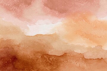 Fototapeta premium Abstract watercolor landscape with warm earth tones and soft textures
