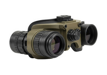 Fototapeta premium Optical device with lens elements on black background with a sense of depth and precision focus.