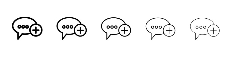 Add chat icon flat illustration set logo