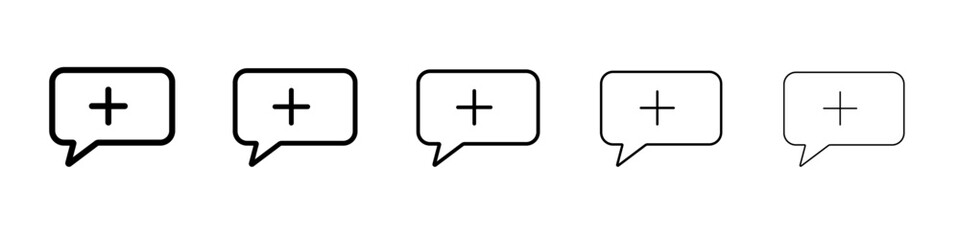 Obraz premium Add chat icon flat illustration set logo