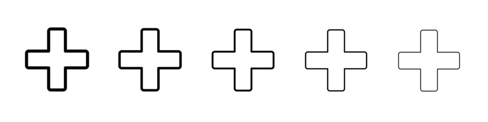 Add icon flat illustration set logo