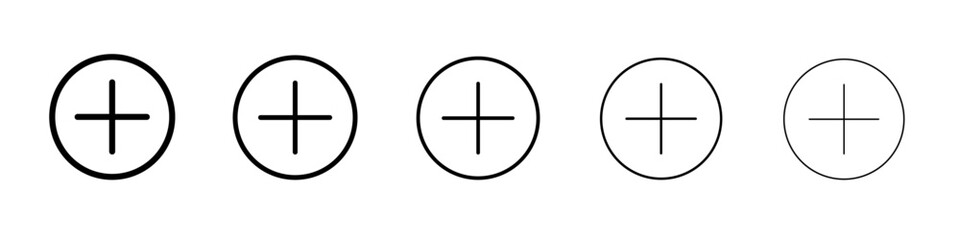 Fototapeta premium Add Icon flat illustration set logo
