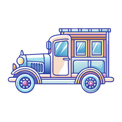 Vintage delivery truck with pastel colors and a charming, retro design
