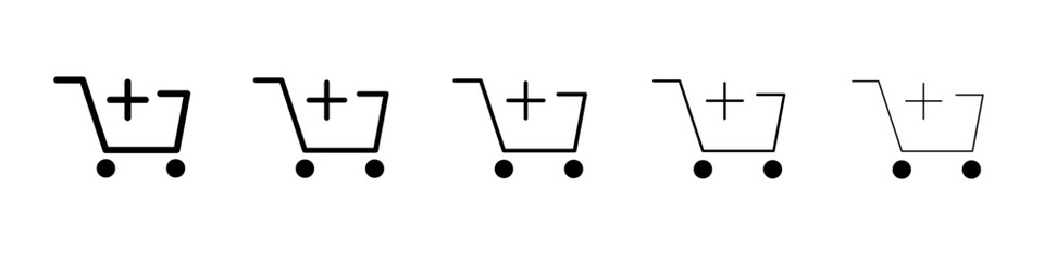 Add to cart icon flat illustration set logo