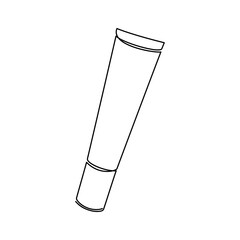Hand drawn cream container vector. One line continuous drawing. Minimal fashion print, linear silhouette icon. Cosmetics skin care product, balm, lotion, abstract doodle illustration.
