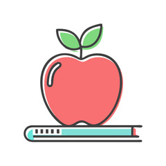 An apple resting on a book, symbolizing knowledge and education beautifully