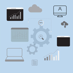 Business and finance growth and mapping flat illustration. Flat illustration design for web design and mobile app ui.