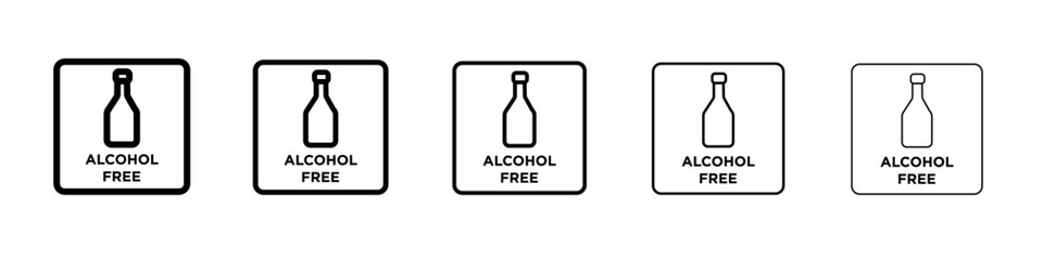 Alcohol free icon flat illustration set logo