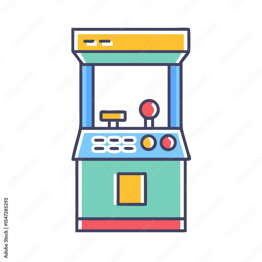 Aufkleber retro style claw crane arcade game machine with button and joystick