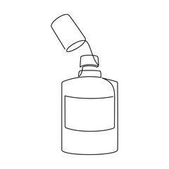 Hand drawn perfume bottle vector. One line continuous drawing. Linear silhouette, minimal icon, beauty fashion print, banner, card, wall art poster, brochure, doodle illustration, fragrance, spray