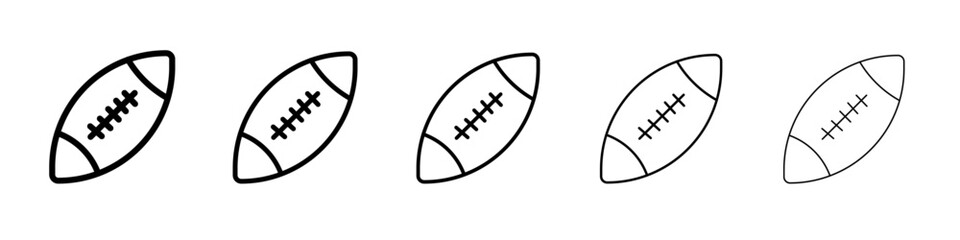 American Rugby ball icon flat illustration set logo
