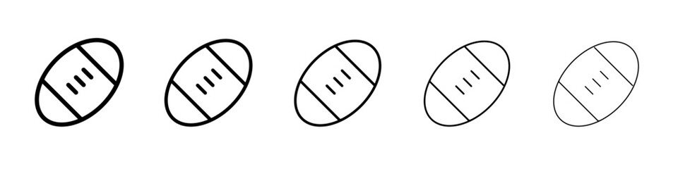 American Rugby ball icon flat illustration set logo