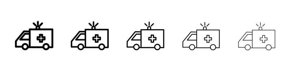 Ambulance icon flat illustration set logo