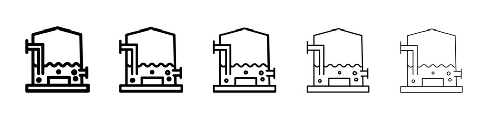 anaerobic digestion biomass icon flat illustration set logo