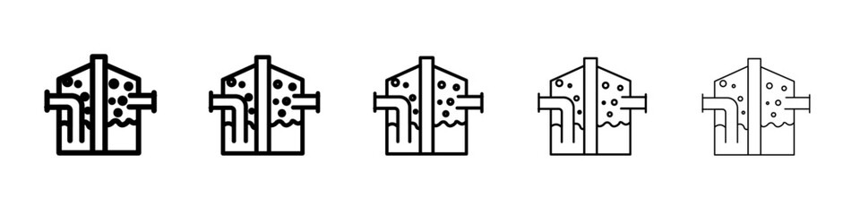 anaerobic digestion biomass icon flat illustration set logo