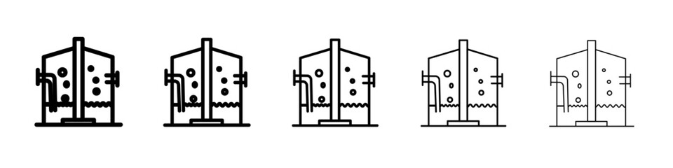 anaerobic digestion biomass icon flat illustration set logo