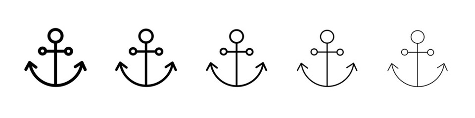 Anchor icon flat illustration set logo
