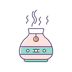 Aromatherapy Relaxation Themed Image Featuring Pink Diffuser with Rising Aroma