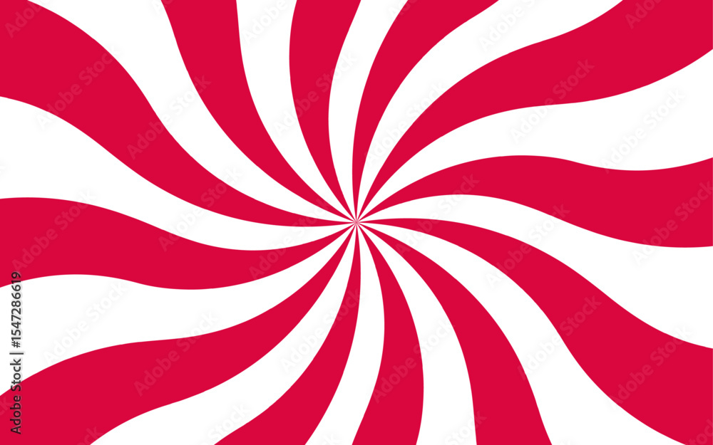 Leinwandbilder abstract vibrant spiral background with red and white curved rays. dynamic, hypnotic swirl pattern a