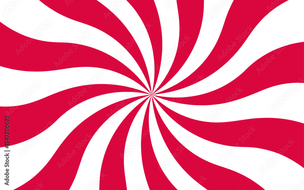 Poster Abstract vibrant spiral background with Red and white curved rays. dynamic, hypnotic swirl pattern and energy. Clean, geometric, and suitable for pop art, retro themes, or energetic graphic.