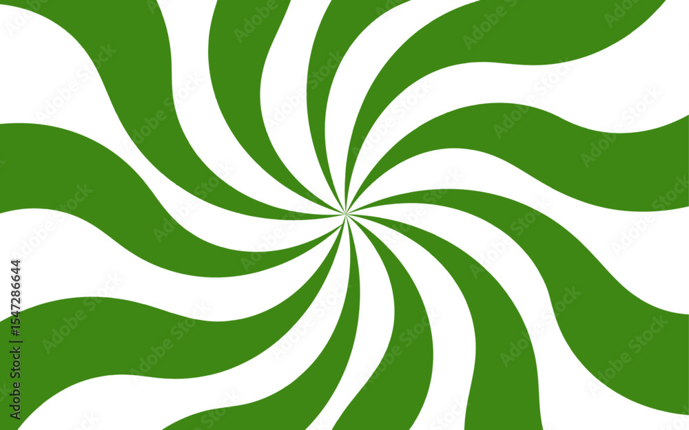 Aufkleber abstract vibrant spiral background with green and white curved rays. dynamic, hypnotic swirl pattern