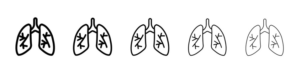Asthma icon flat illustration set logo