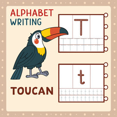 Toucan Illustration for Alphabet Writing Practice