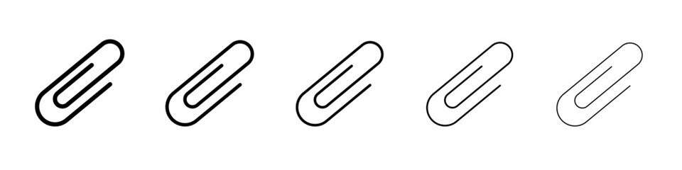 Attachment clip icon flat illustration set logo