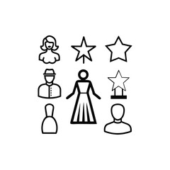 minimal outline clothing icons vector set