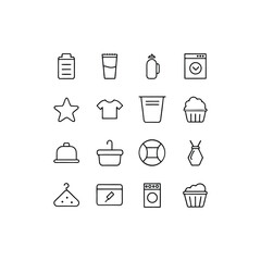 minimal outline clothing icons vector set