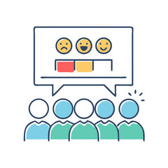 Customer satisfaction survey results, feedback from a group of people, insights