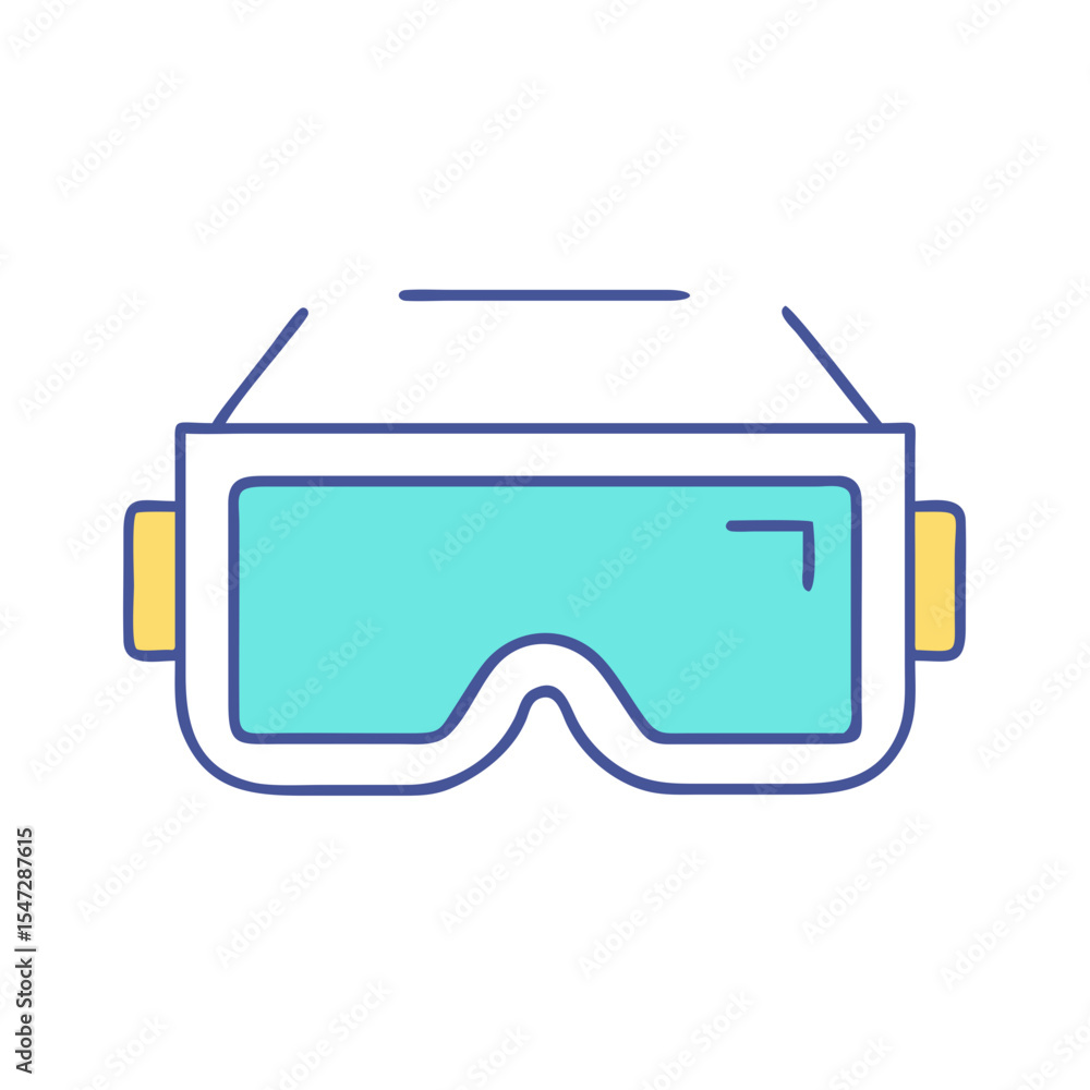 Poster modern vr headset with colorful design on a white background image